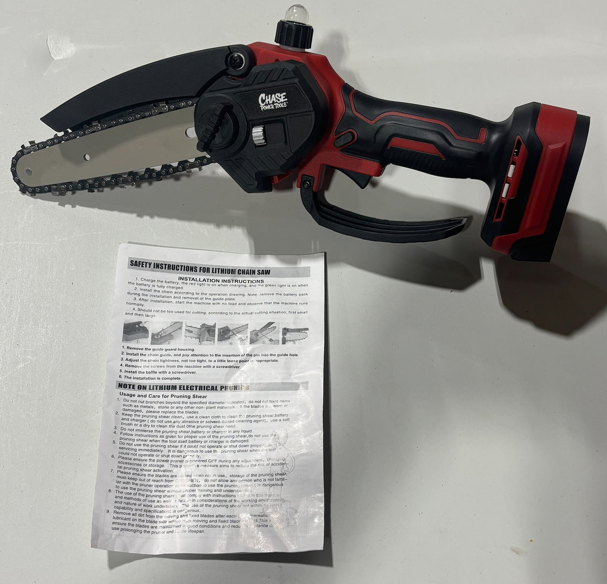 Chase Power Tools 18V 6-Inch Cordless Chainsaw – Bare Tool