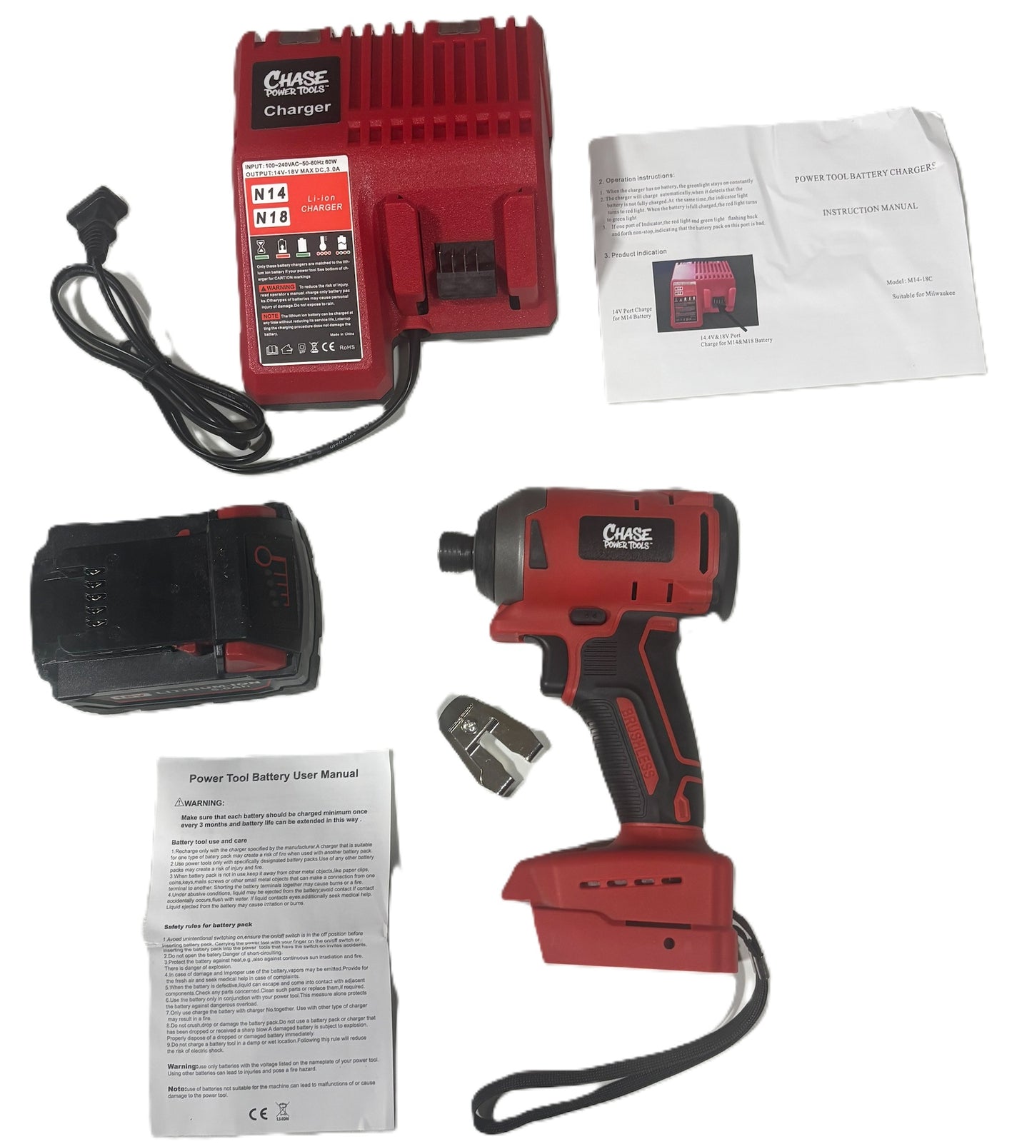 Chase Power Tools 18V Brushless Impact Driver Kit