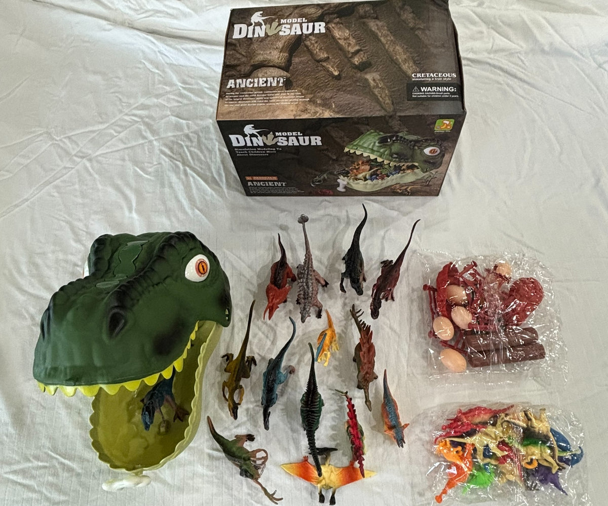 Dinosaur Play Set with Dino-Head Carrying Case