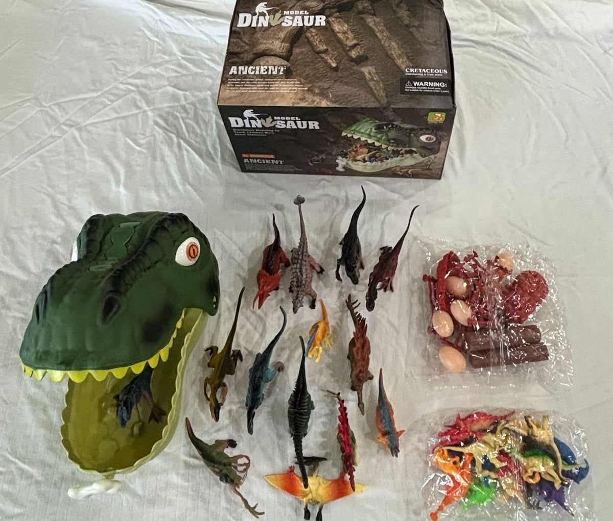 Dinosaur Play Set with Dino-Head Carrying Case