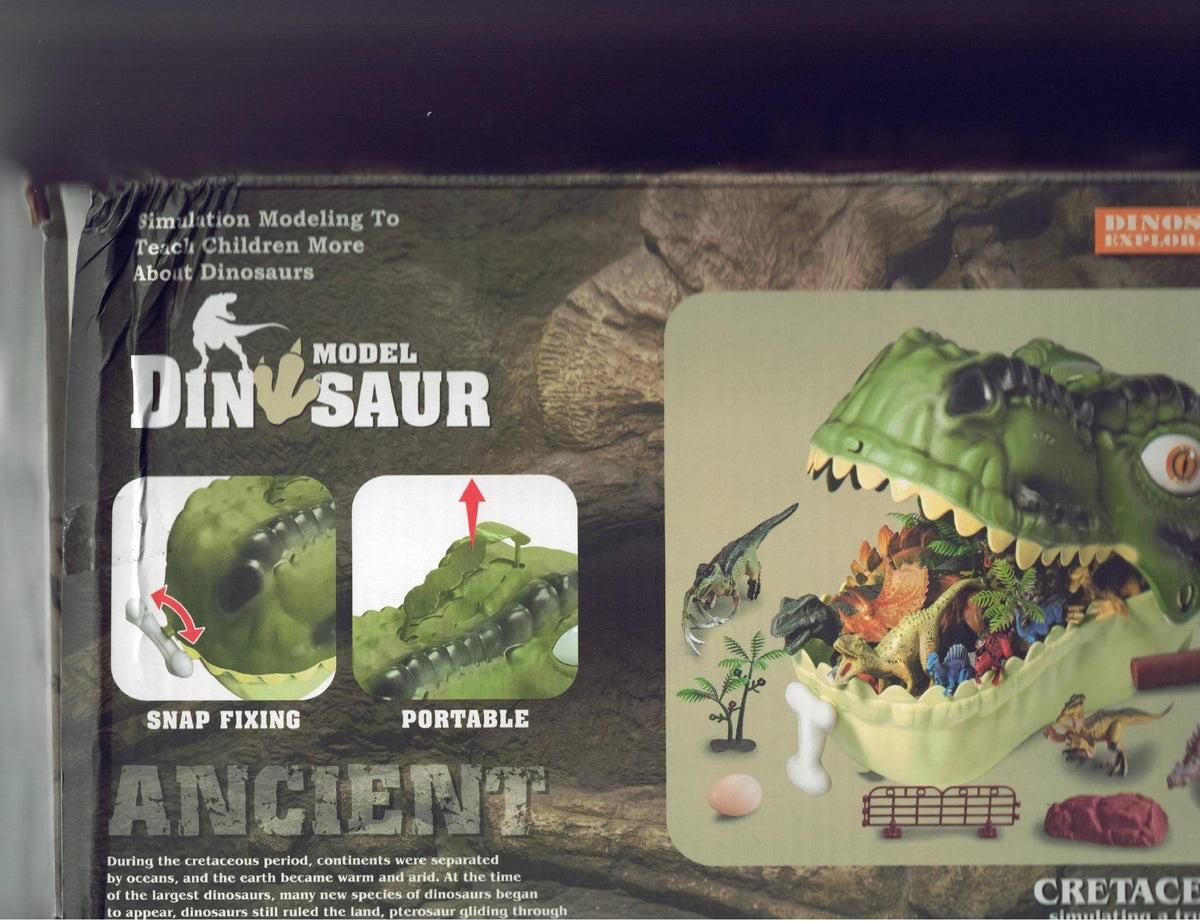 Dinosaur Play Set with Dino-Head Carrying Case