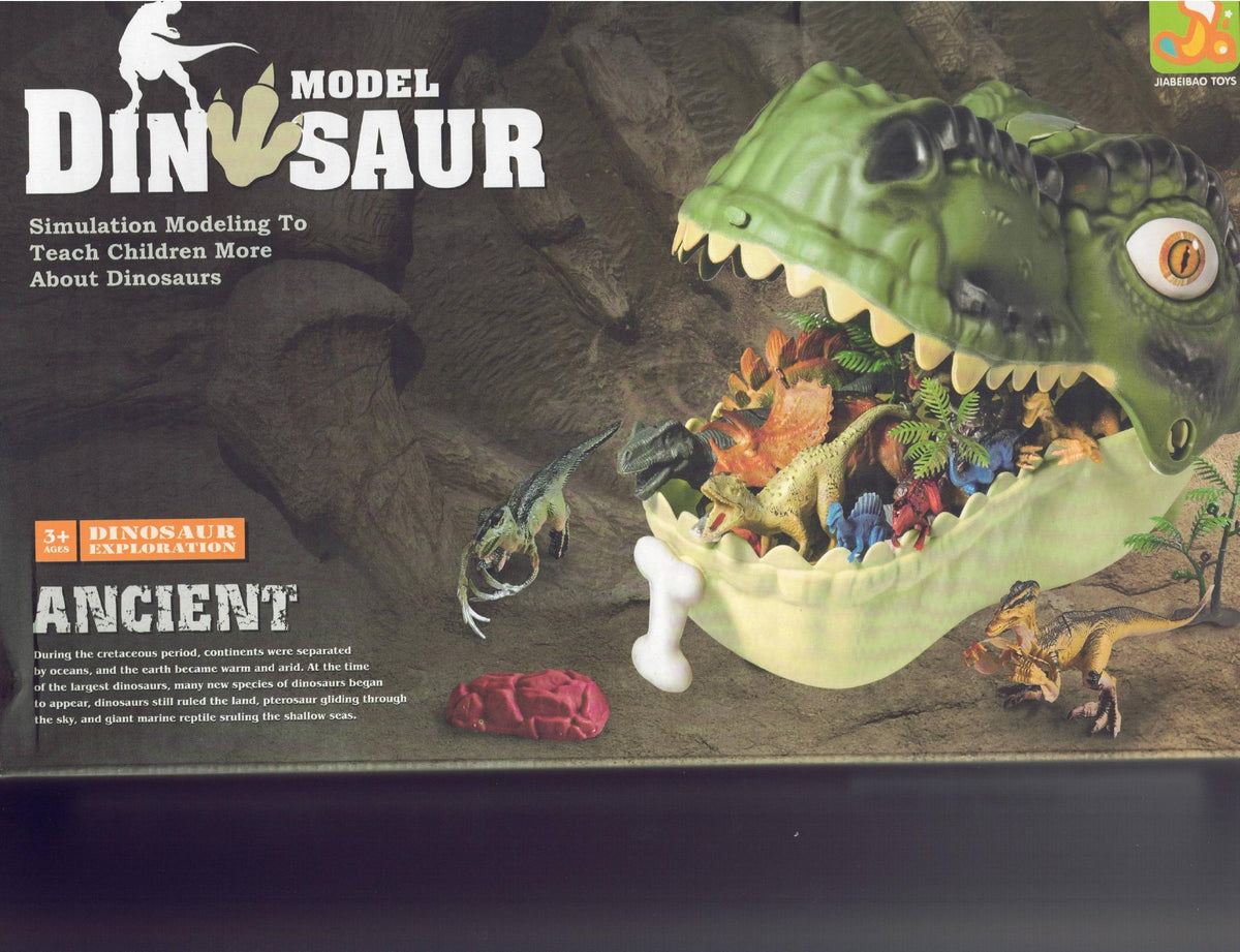 Dinosaur Play Set with Dino-Head Carrying Case